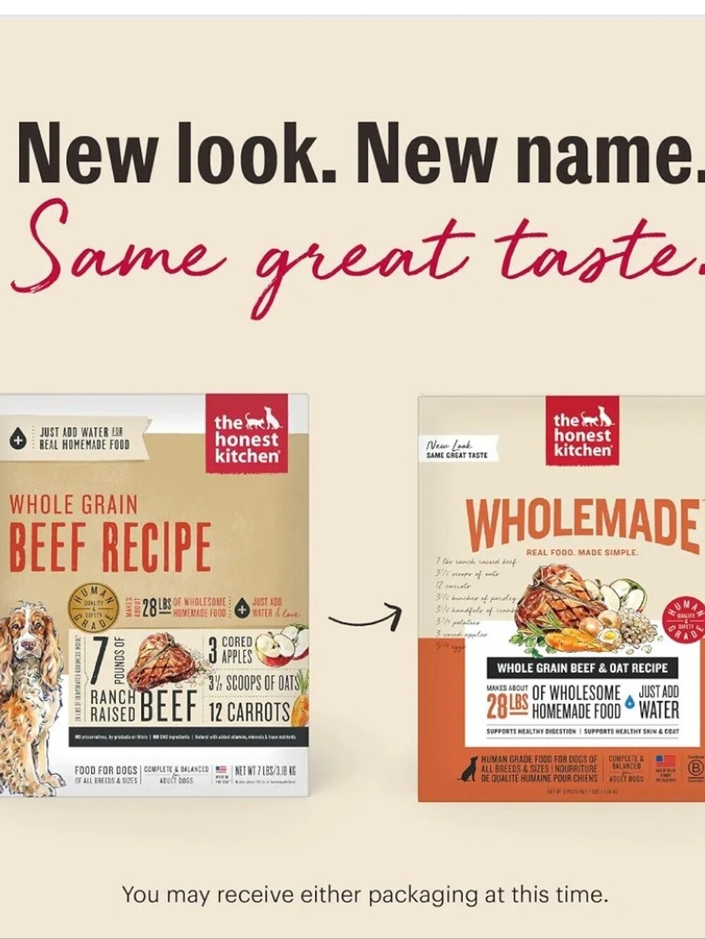 The Honest Kitchen WholeMade Whole Grain Beef & Oat Recipe - Orange - Picture 2 of 5